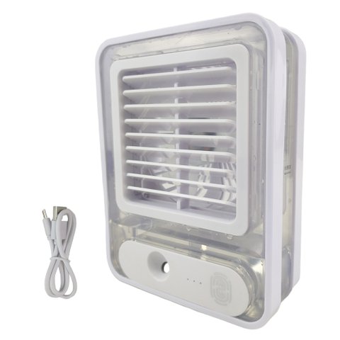 Ventilador Umidificador De Mesa Touch 3 Velocidades Led Usb Casa Trabalho Estudos Portatil Silencios