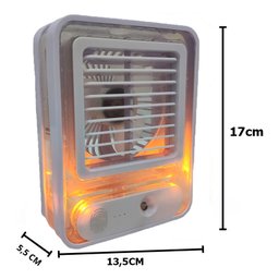 Ventilador Umidificador De Mesa Touch 3 Velocidades Led Usb Casa Trabalho Estudos Portatil Silencios - 2