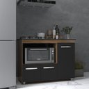 Ver imagem 3 de Balcão Armário Gabinete de Cozinha para Fogão Cooktop 5 Bocas e Forno 3 Portas Alana Mobília Decor S