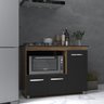 Balcão Armário Gabinete de Cozinha para Fogão Cooktop 5 Bocas e Forno 3 Portas Alana Mobília Decor S - 3