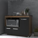 Ver imagem 2 de Balcão Armário Gabinete de Cozinha para Fogão Cooktop 5 Bocas e Forno 3 Portas Alana Mobília Decor S