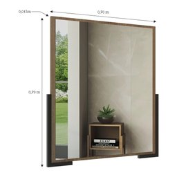 Espelheira para banheiro 70cm Multimóveis CR10110 Noce - 3