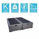 Ver imagem 2 de Base Cama Box Baú Blindado Bipartido King Size Suede Cinza 43x193x203