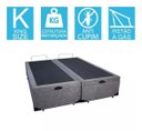 Ver imagem 2 de Base Cama Box Baú Blindado Bipartido King Size Suede Cinza 43x193x203