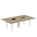 Ver imagem 1 de Mesa Reunião 240cm x 120cm MRCPB2412 Marrom/Noce Marromle/Branco