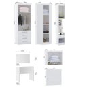 Ver imagem 4 de Quarto de Canto Solteiro com Guarda Roupas Cabeceira e Escrivaninha Alpes Luciane Móveis Branco Pf