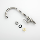 Ver imagem 6 de Torneira 1/4 Volta Aço Escovado Redonda Bica Ata Giratória de Bancada