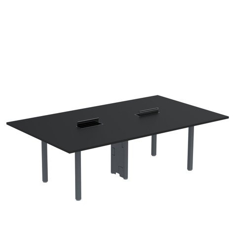 Mesa Reunião 240cm x 120cm MRCPB2412 Preto/Grafito
