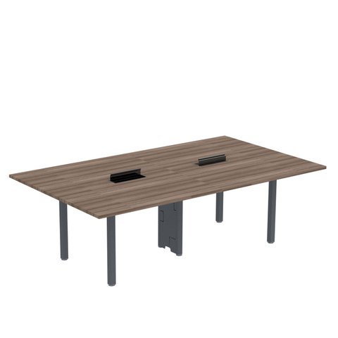 Mesa Reunião 240cm x 120cm MRCPB2412 Marrom e Cinza