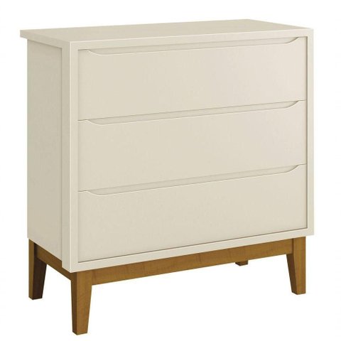 Cômoda Gaveteiro Classic New Areia Fosco com Madeira - Moveisaqui