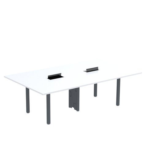 Mesa Reunião 240cm x 140cm MRCPB2414 Branco/Grafito