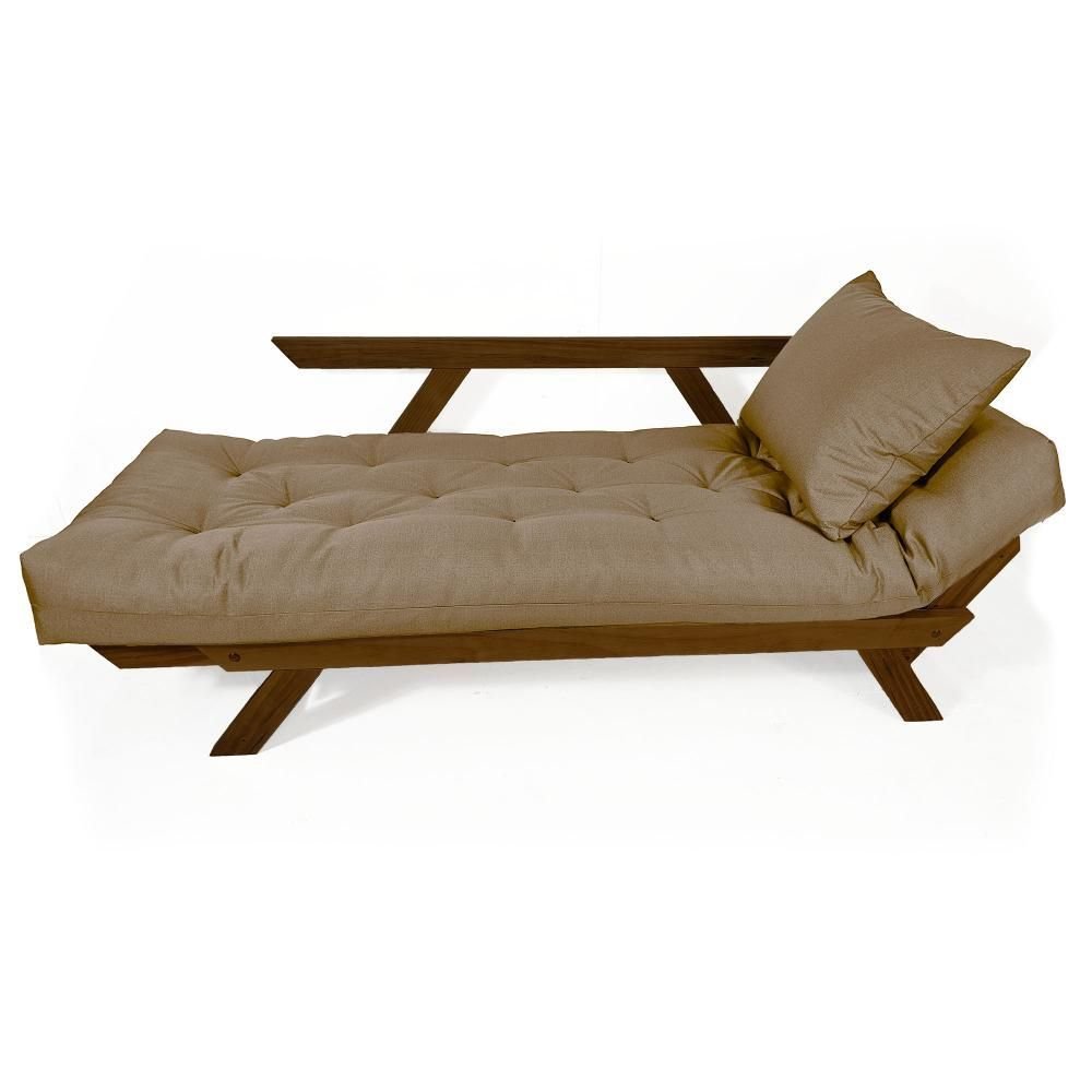 Sofá Japão Futon Acquablock Madeira Cor Imbuia D33 - Fendi