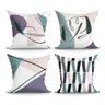 Kit de Almofada para Sala Cinza Geométrica Estampada 4 Unidades 45cm x 45cm com Refil de Silicone - 1