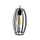 Ver imagem 4 de Lustre Pendente Industrial Retrô Preto Gaiola Pequima Bivolt 28061-1