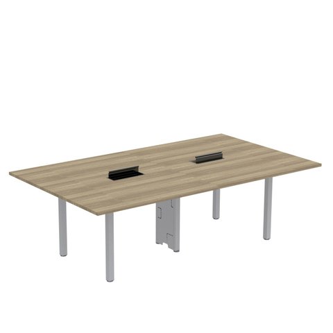 Mesa Reunião 240cm x 140cm MRCPB2414 Marrom e Cinza
