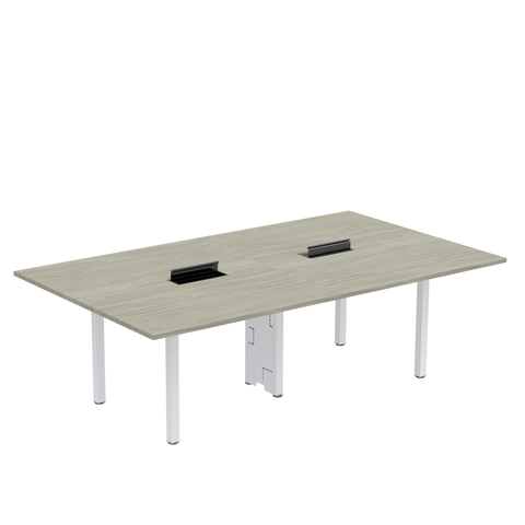 Mesa Reunião 240cm x 140cm MRCPB2414 Marrom e Branco