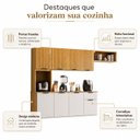 Ver imagem 5 de Cozinha Compacta com Nicho e Portas Frisadas MDF New Zarah Yescasa Bege/Cinamomo/Off White Acetinado