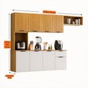 Ver imagem 3 de Cozinha Compacta com Nicho e Portas Frisadas MDF New Zarah Yescasa Bege/Cinamomo/Off White Acetinado
