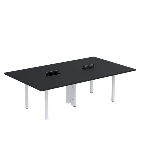 Mesa Reunião 240cm x 140cm MRCPB2414 Preto/Branco