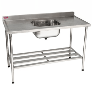 Mesa com Cuba Mod.6812 Imeca - 1,50x0,70 C/grade Cuba 50x40x25 Inox 430 Inox 430