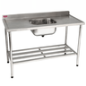 Mesa com Cuba Mod.6812 Imeca - 1,50x0,70 C/grade Cuba 50x40x25 Inox 430 Inox 430 - 1