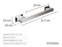Ver imagem 3 de Toalheiro Porta Toalha Banheiro Lavabo 30 cm Inox - Kromus RT0304