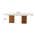 Ver imagem 5 de Conjunto Sala de Jantar Mesa Orgânica 200cm 6 Cadeiras Belle com Tampo Vidro Cinamomo/Sintético Terr