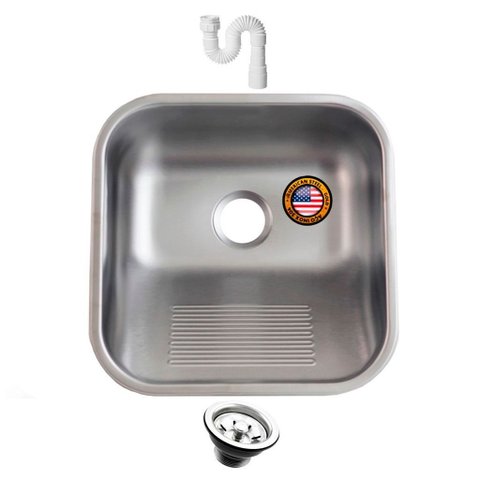 Tanque Inox Monobloco Fosco 40x34 Cm com Sifão American