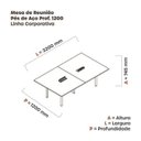 Ver imagem 3 de Mesa Reunião 320cm x 120cm MRCPB3212 Bege/Nogueira Casblanca/Preto