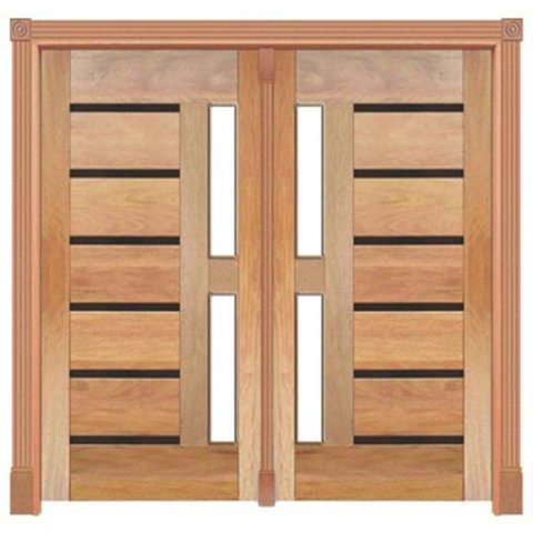 Portal Pivotante Madeira Maciça Cedro Arana Bbb com Frisos Preto para Vidro 562 Casmavi-215AX172L