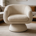Ver imagem 6 de Poltrona Giratória Orgânica Maya Tecido Courino Premium Design Redondo Sala Quarto Suporta 150kg