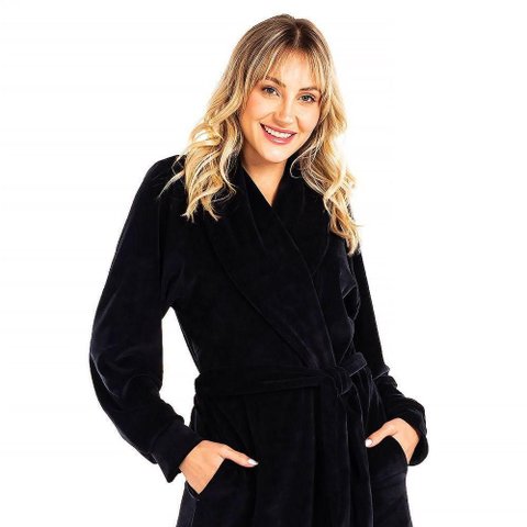 Roupão Longo Vairelli Lady Preto Tamanho Gg
