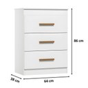 Ver imagem 3 de Cômoda Ternura Flex para Quarto Infantil 3 Gavetas Branco/Nature