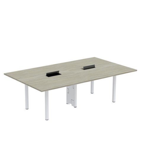 Mesa Reunião 320cm x 120cm MRCPB3212 Bege/Nogueira Casablanca/Cinza