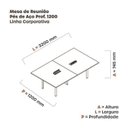 Ver imagem 3 de Mesa Reunião 320cm x 120cm MRCPB3212 Marrom/Walnut/Branco
