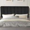 Ver imagem 1 de Painel Estofada Kiara 90cm Solteiro Box Quarto Suede Preto - Ahazzo Móveis
