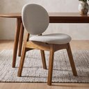 Ver imagem 1 de Cadeira para Sala de Jantar Cozinha Estofada Rattan Ibis L02 Bouclê Creme - Lyam Decor