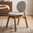 Ver imagem 3 de Cadeira para Sala de Jantar Cozinha Estofada Rattan Ibis L02 Bouclê Creme - Lyam Decor