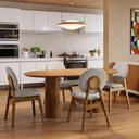 Ver imagem 5 de Cadeira para Sala de Jantar Cozinha Estofada Rattan Ibis L02 Bouclê Creme - Lyam Decor