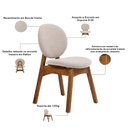 Ver imagem 6 de Cadeira para Sala de Jantar Cozinha Estofada Rattan Ibis L02 Bouclê Creme - Lyam Decor