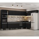 Ver imagem 2 de Armário de Cozinha Modulada de Canto 9 Peças CP06 Balcão com Pia Inox Preto - Lumil Lumil Móveis