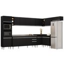 Ver imagem 1 de Armário de Cozinha Modulada de Canto 9 Peças CP06 Balcão com Pia Inox Preto - Lumil Lumil Móveis