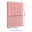 Ver imagem 3 de Cabeceira Solteiro 100 Cm com Frame Dalia Suede Rosa Artte