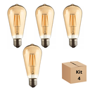 Ver imagem 3 de Kit 4 Lâmpada Filamento Led St64 4w 2700k Branco Neutro