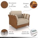 Ver imagem 3 de Poltrona Decorativa Violet Pés em Alumínio Preto Linho Bege Claro/caramelo G45 - Gran Belo