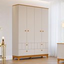 Ver imagem 1 de Guarda-Roupa Infantil 100% MDF 4 Portas e 4 Gavetas 148cm Multimóveis Crper-GRP131 Off White/