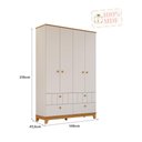 Ver imagem 3 de Guarda-Roupa Infantil 100% MDF 4 Portas e 4 Gavetas 148cm Multimóveis Crper-GRP131 Off White/