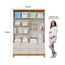 Ver imagem 5 de Guarda-Roupa Infantil 100% MDF 4 Portas e 4 Gavetas 148cm Multimóveis Crper-GRP131 Off White/