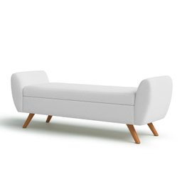 Recamier Bau Grecia 1,60m Suede Branco - Clique Decor Clique decorações - 2