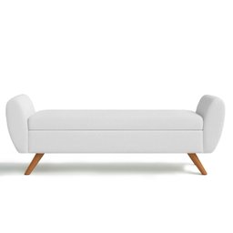Recamier Bau Grecia 1,60m Suede Branco - Clique Decor Clique decorações - 1